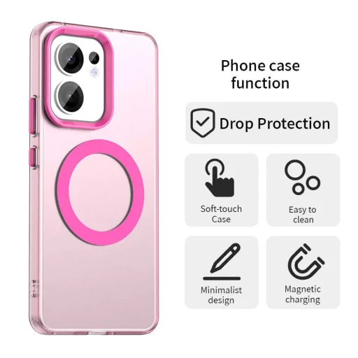  Techsuit - CandyCase MagSafe - Oppo Reno13 F 4G / Reno13 F 5G / Reno13 FS 5G - Rózsaszín tok - 2