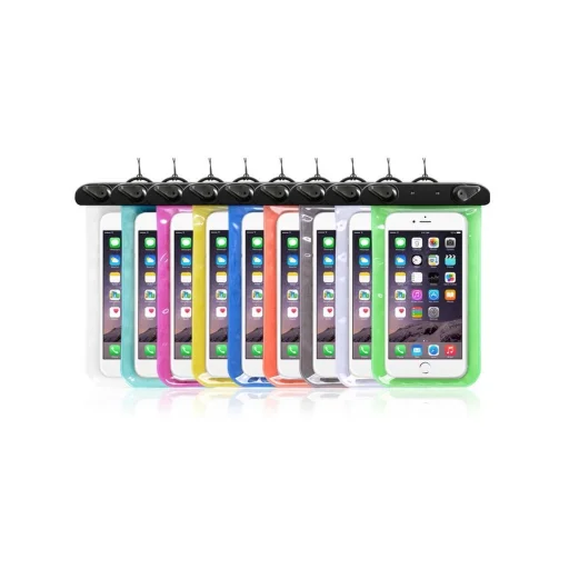 Vízálló táska mobiltelefonhoz műanyag záródással kék tok - 3