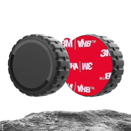 Apple AirTag tok, csavarozható, vízálló, öntapadós - Fekete - 4 darab - 6