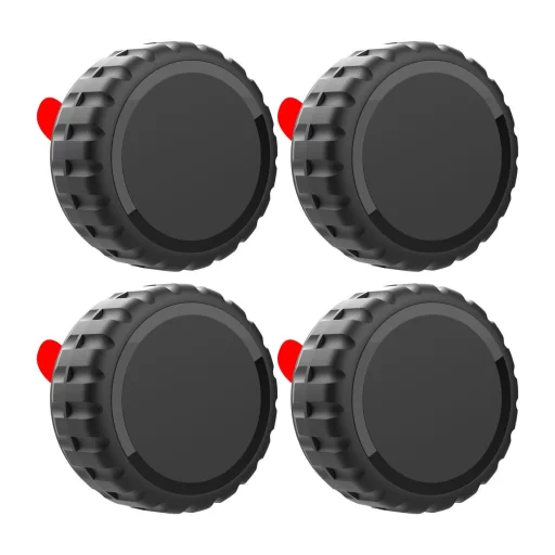 Apple AirTag tok, csavarozható, vízálló, öntapadós - Fekete - 4 darab - 1