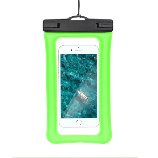 Vízálló telefontok műanyag záródással AIRBAG zöld tok - 1