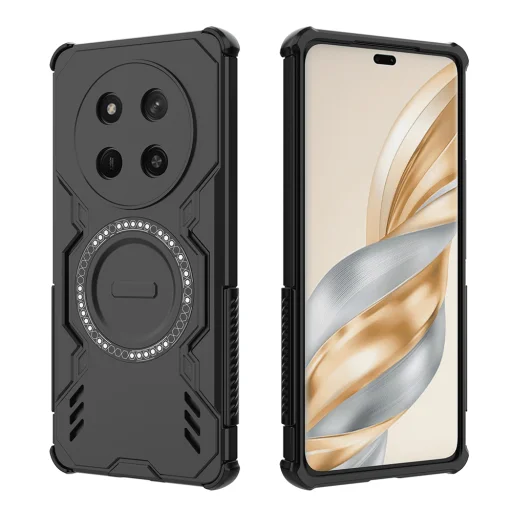  Honor Magic7 Lite / X9c Fekete Techsuit - ArmorMag Tok - 2