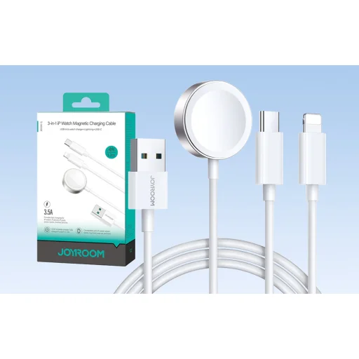 Apple Watch mágneses töltő Joyroom S-IW008 Lightning + USB-C 5V 1,2m (fehér) - 4