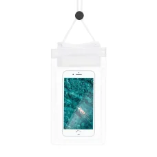 Vízálló tok mobiltelefonhoz cipzáras záródással fehér