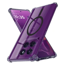  Motorola Edge 60 Pro - Ütésálló átlátszó szilikon MagSafe tok - Füstfekete