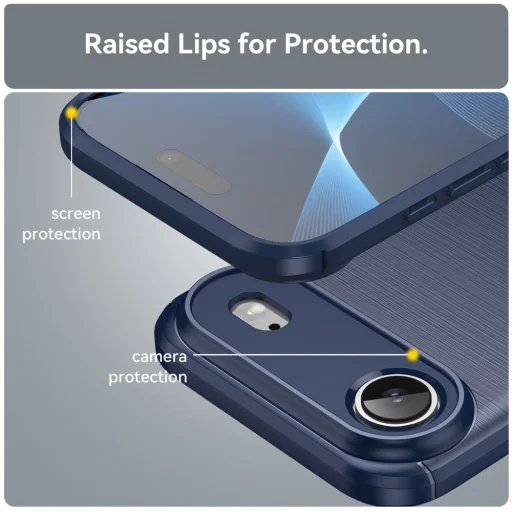  iPhone 17 Air - Techsuit - Carbon Silicone tok Kék - 5