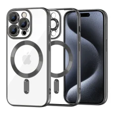 iPhone 15 Pro - Techsuit - Luxus Kristály MagSafe - Fekete. tok