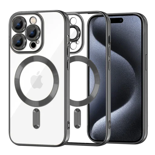 iPhone 15 Pro - Techsuit - Luxus Kristály MagSafe - Fekete. tok - 1