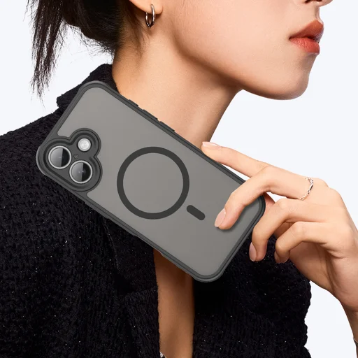  iPhone 17 Fekete Techsuit HaloFrost II MagSafe tok - 4