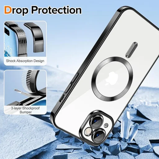 iPhone 15 - Techsuit - Luxus Kristály MagSafe - Fekete. tok - 3