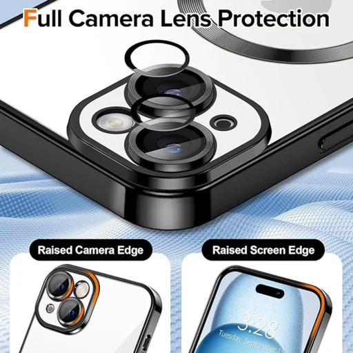 iPhone 15 - Techsuit - Luxus Kristály MagSafe - Fekete. tok - 5