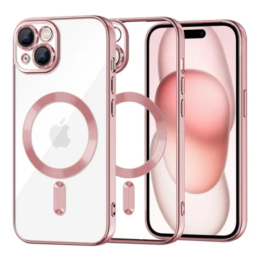 iPhone 15 Luxus Kristály MagSafe Tok - Techsuit - Rózsaszín tok - 1