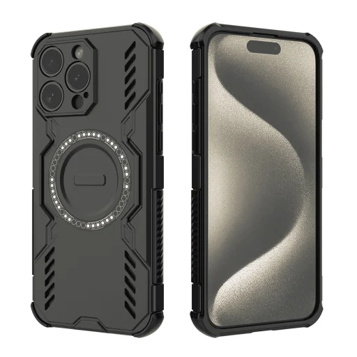 iPhone 15 Pro - Techsuit ArmorMag tok - Fekete. - 2