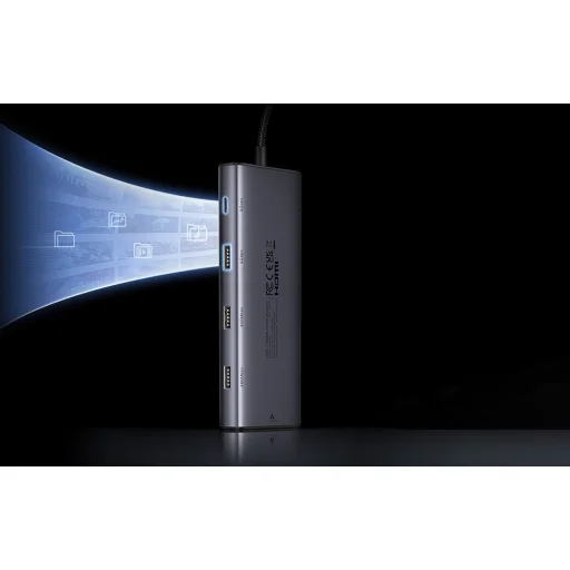 Ugreen CM639 USB-C hub, 2x HDMI, 3x USB, USB-C, SD/TF, RJ45, PD 100W, 8K - 8