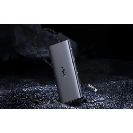 Ugreen CM639 USB-C hub, 2x HDMI, 3x USB, USB-C, SD/TF, RJ45, PD 100W, 8K - 9