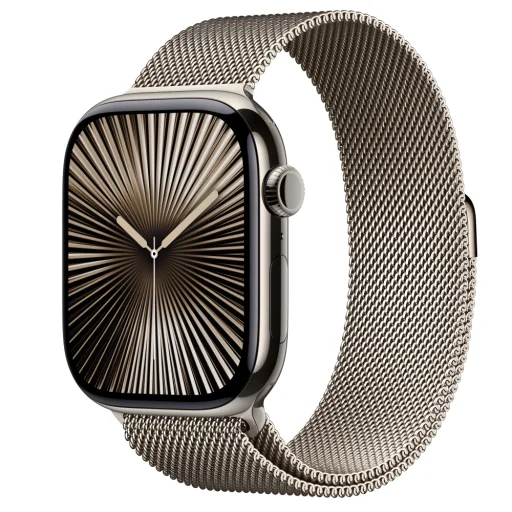 Apple Watch S10 Cellular 46mm Natural Titanium Case Natural Milanese Loop - S/M okosóra - 1