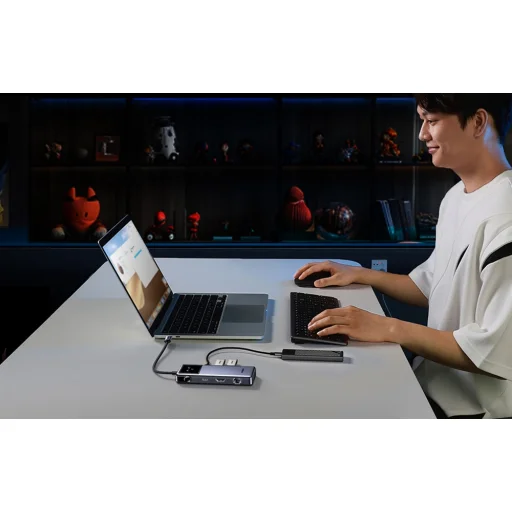 Hub USB-C Ugreen CM888 Uno, 7 az 1-ben, USB-C 3.2 Gen1, PD 85W, HDMI, USB 3.0 - 2