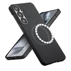 Samsung Galaxy S25 - Techsuit - Aramid szálas MagSafe - Fekete. tok