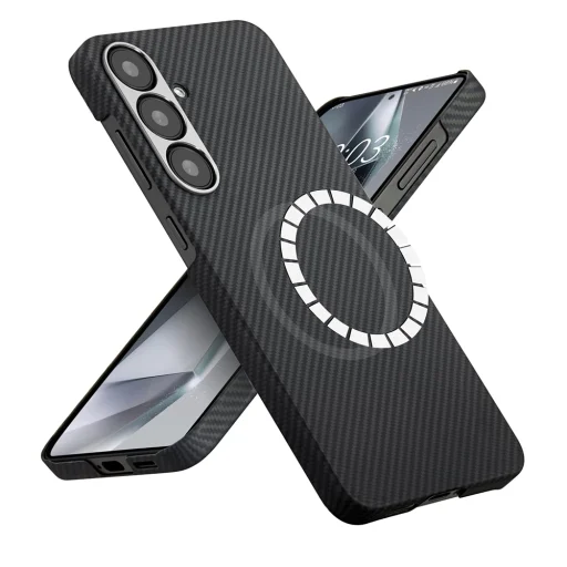 Samsung Galaxy S25 - Techsuit - Aramid szálas MagSafe - Fekete. tok - 1