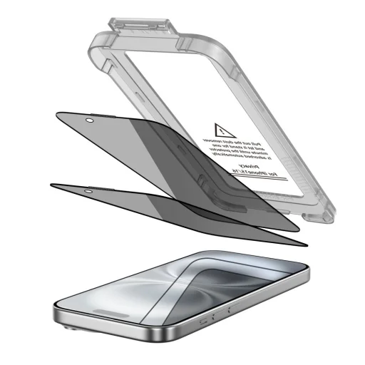 Tech-Protect Quick Set Spy+ 2-pack iPhone 15 / 16 Privát üvegfólia - 2