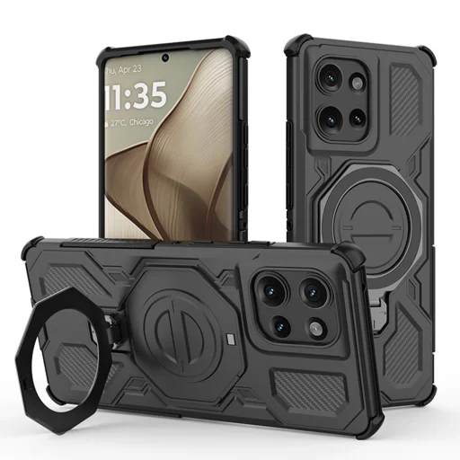 Motorola Edge 50 - Techsuit - Carbon Shield PRO - Fekete tok - 1