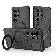  Samsung Galaxy S25 Ultra Fekete Carbon Shield PRO védőtok - Techsuit tok