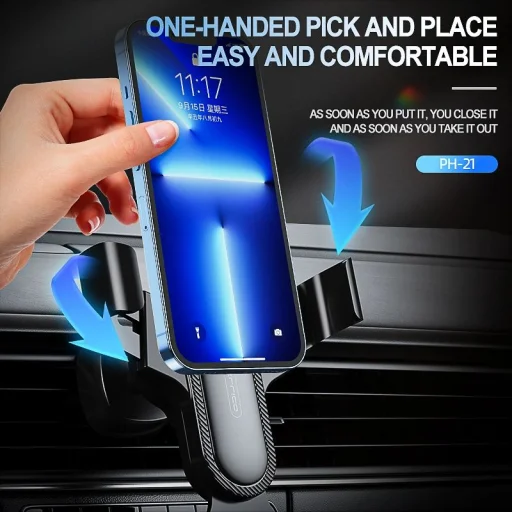 JELLICO autós telefontartó gravitációs PH21 Fekete - 5