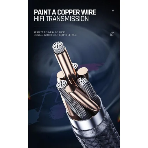 JELLICO kábel B21 JACK 3.5MM - JACK 3.5MM 1.2M Fekete - 5