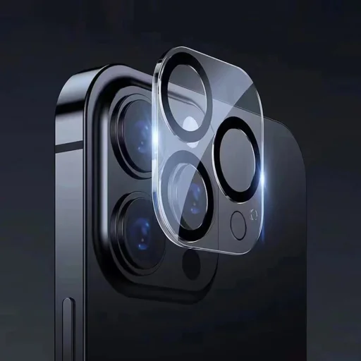 ANANK - Kamera védő - iPhone 16 Pro / iPhone 16 Pro Max - Átlátszó/Fekete üvegfólia - 2