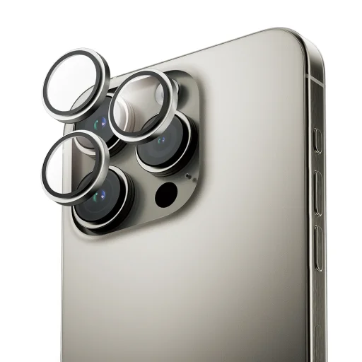 ANANK - AR Lencsevédő - iPhone 16 Pro / iPhone 16 Pro Max - Természetes Titán üvegfólia - 2