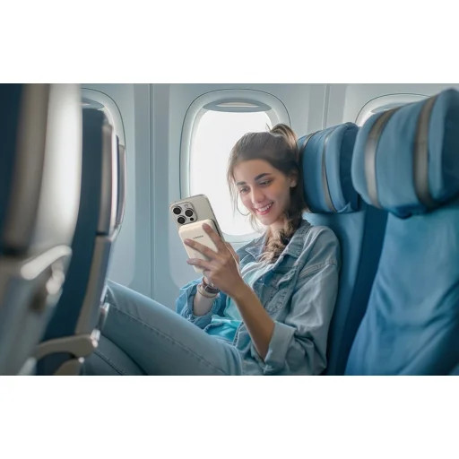 Ugreen PB760 Mágneses 10000mAh Hordozható Akkumulátor, Beépített Kábel, 20W (Bézs) - 5