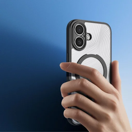  iPhone 17 Fekete Dux Ducis Aimo Mag telefontok mágneses gyűrűvel és állvánnyal - 7