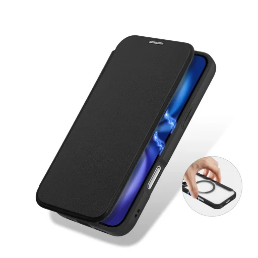  iPhone 17 Fekete Dux Ducis Skin X Pro tok pénztárcával, MagSafe kompatibilis - 7