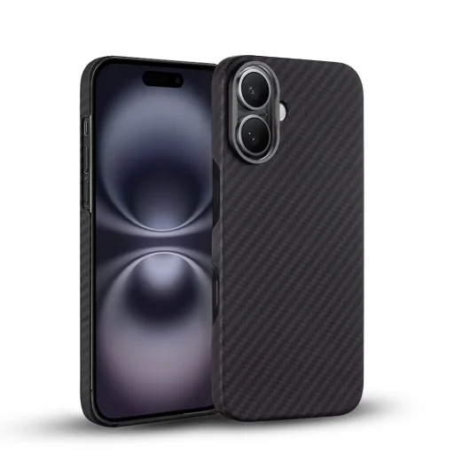 iPhone 16 - Techsuit - Aramid szálas MagSafe tok - Fekete - 1