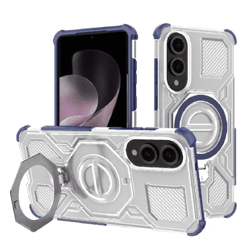 Samsung Galaxy S25 Edge - Techsuit - Carbon Shield PRO - Kék Átlátszó tok - 1