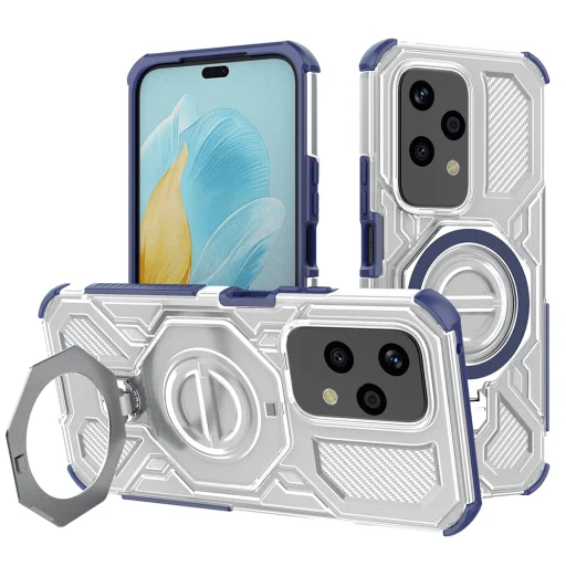 Speciális védőtok - Techsuit - Carbon Shield PRO - Honor 200 Lite - Kék Átlátszó tok - 1