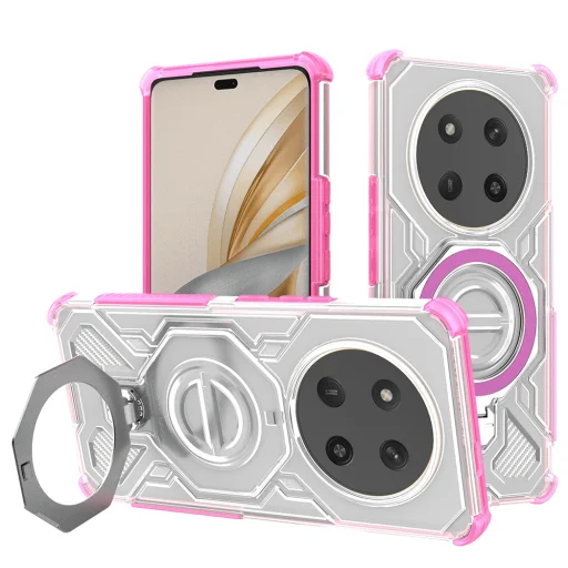 Honor Magic7 Lite / X9c - Techsuit - Carbon Shield PRO - Rózsaszín Átlátszó tok - 1