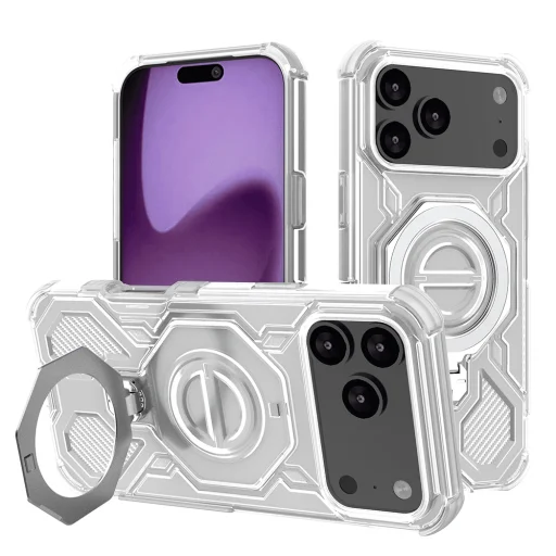  iPhone 17 Pro Max Fehér Átlátszó Techsuit Carbon Shield PRO tok - 1