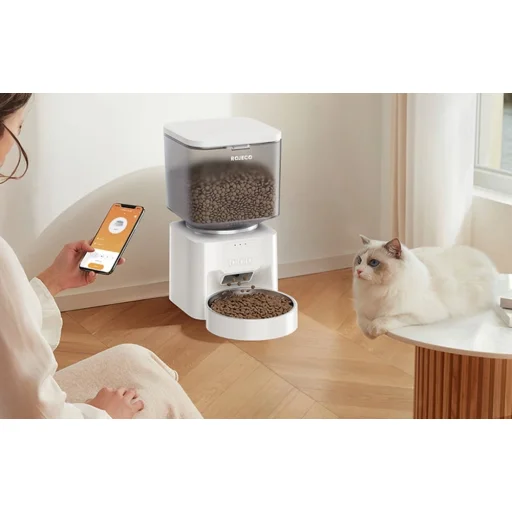 Rojeco 4.5L Automata kisállat etető WiFi verzió fehér - 2