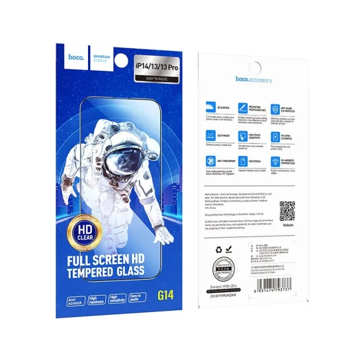 HOCO edzett üveg HD 5D Guardian shield (10 az 1-ben készlet) - iPhone 13 / 13 Pro / 14 / 16e fekete üvegfólia (G14) - 9