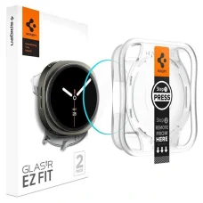 Galaxy Watch 8 (44 mm) Edzett üveg Spigen Glas.TR "ez-fit" 2db-os csomag átlátszó üvegfólia
