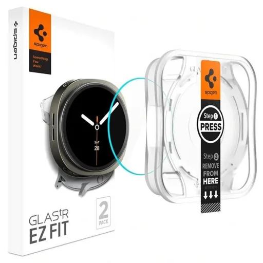 Galaxy Watch 8 (44 mm) Edzett üveg Spigen Glas.TR "ez-fit" 2db-os csomag átlátszó üvegfólia - 1