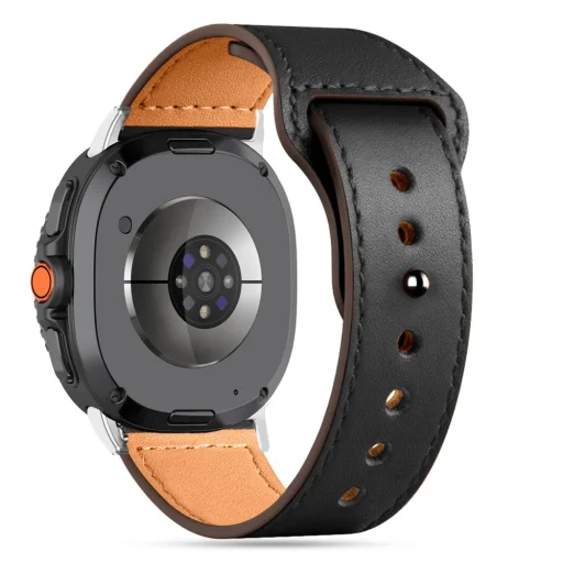 Tech-protect Leatherfit Samsung Galaxy Watch 8 / Classic (40 / 44 / 46 Mm) Fekete óraszíj - 2