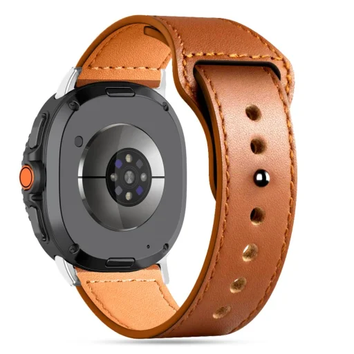 Tech-protect Leatherfit Samsung Galaxy Watch 8 / Classic (40 / 44 / 46 mm) barna óraszíj - 2