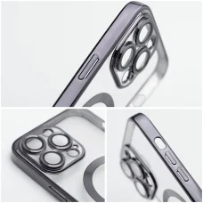 Samsung A08 Electro Mag Cover priehľadné puzdro kompatibilné s MagSafe, čierne