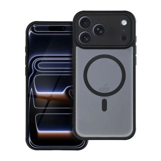  iPhone 17 Pro Max fekete FULL MATTE MAG COVER tok, kompatibilis MagSafe-nel, teljes gyűrűvel - 6