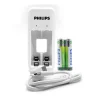 PHILIPS Kétcsatornás akkumulátortöltő NiMH USB + 2xAAA 700mAh - 2