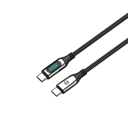 Forever LCD kábel USB-C - USB-C 1,0 m 100W fekete - 4