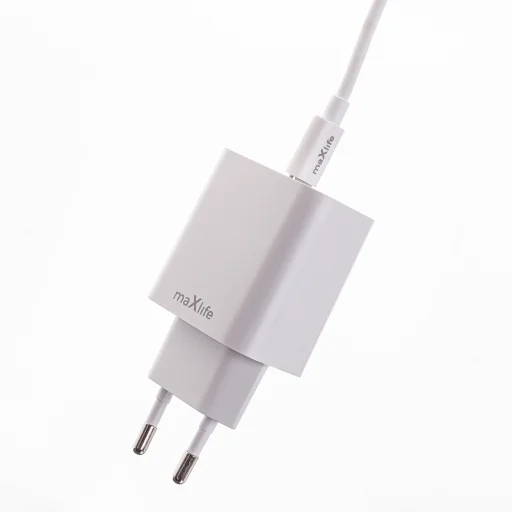 Maxlife MXTC-06-20C PD QC töltő 1x USB-C 20W fehér + USB-C - USB-C kábel 20W - 2