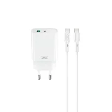 XO fali töltő CE29 PD 20W 1x USB-C 1x USB fehér + kábel USB-C - USB-C